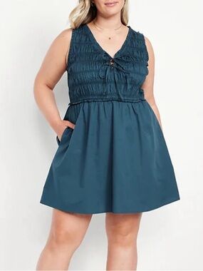 Old Navy Fit & Flare Smocked Bodice Mini Dress size XL NWT